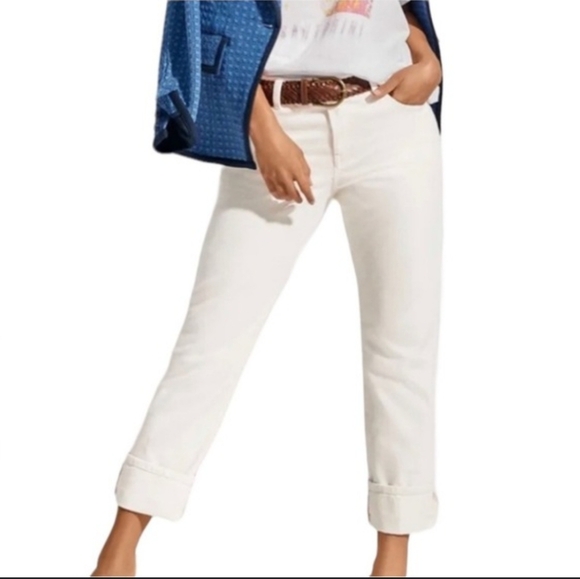 CAbi ivory white jeans style 6072 100% boyfriend size 6 cabi - Picture 3 of 12
